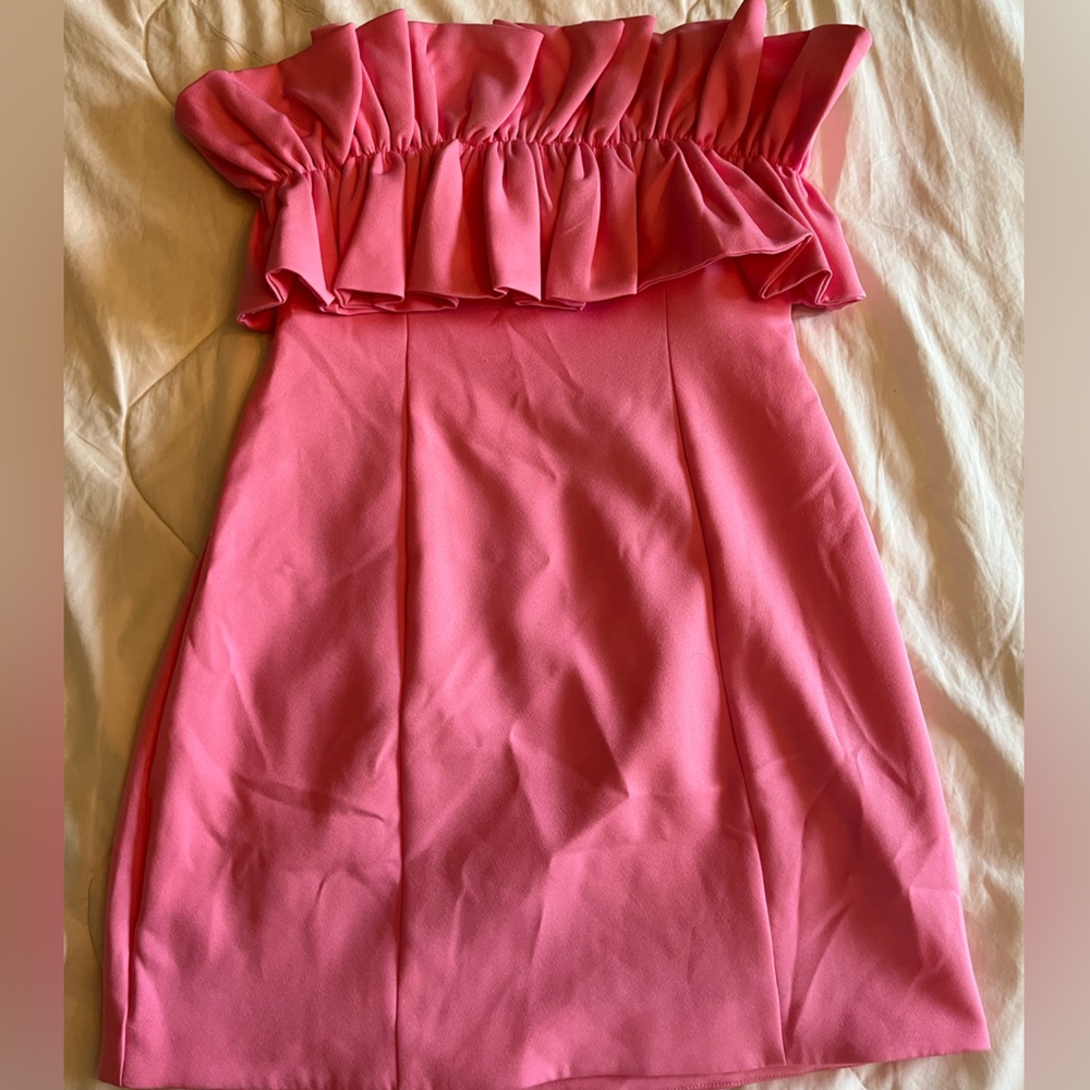DO+BE pink strapless mini dress